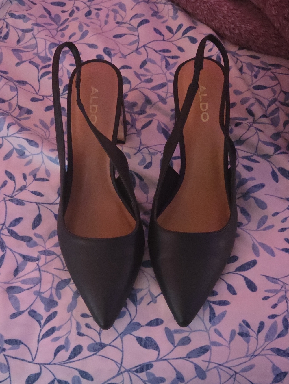 ALDO Black Pointed Slingback Heels